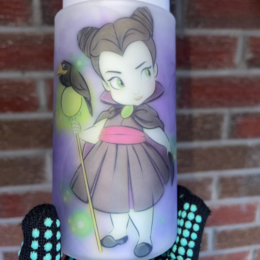 16 oz Maleficent Frosted glass cup